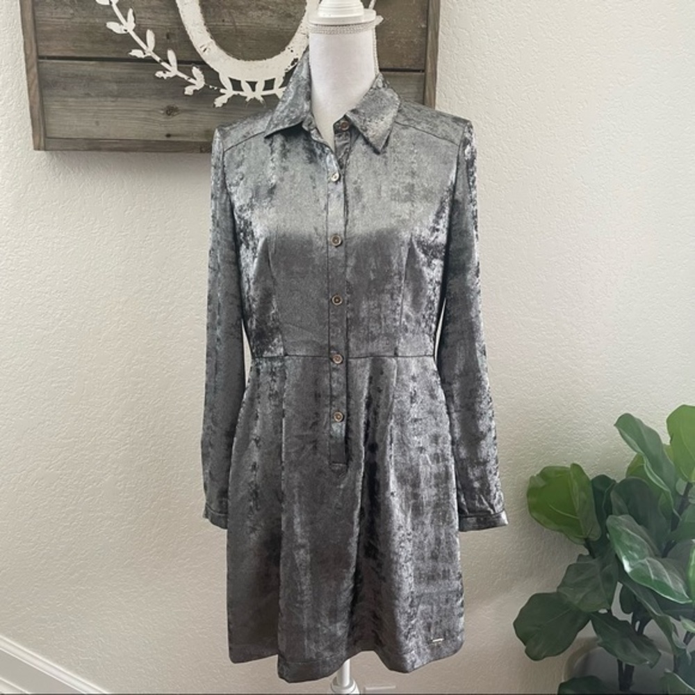 Ted Baker London Colour by Numbers Colliz Long Sleeve Shirtdress size 2